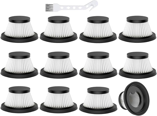 12 Pack Vacuum Filter Replacement Compatible with Compact Cordless Vacuum Cleaner as Seen on TV, Washable and Reusable Vac Replacement Parts