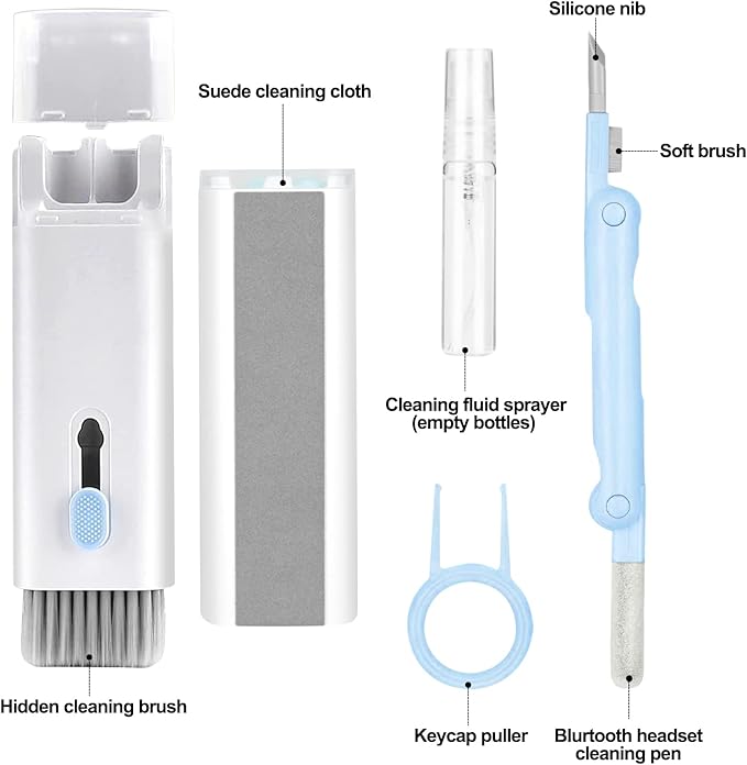 7-in-1 Electronic Cleaner Kit,Keyboard Cleaner,Laptop Cleaner Kit for Monitor, Cell Phone, Headset, Lego, Laptop Camera Lens(Blue)