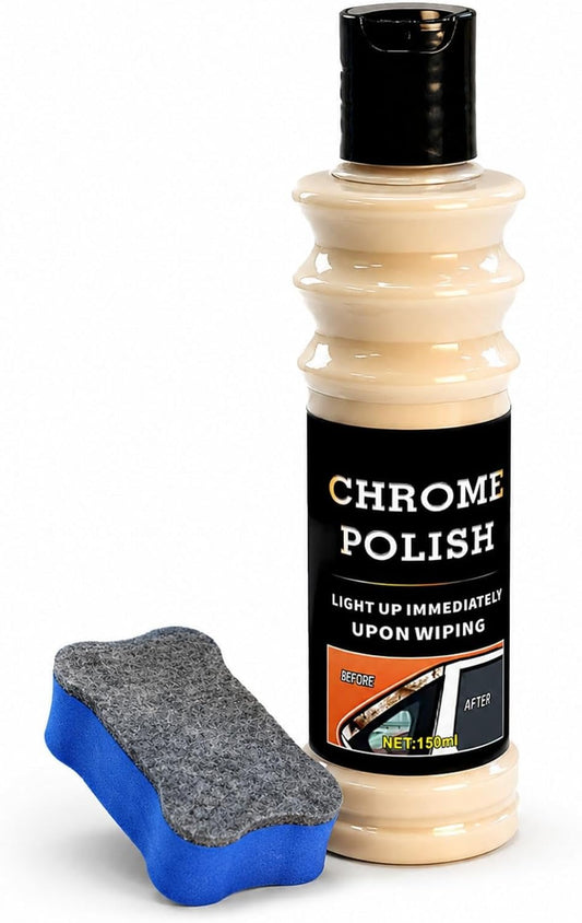 Metal Polish Paste with Brush, Chrome Cleaner and Rust Remover, 5.1 Fl Oz