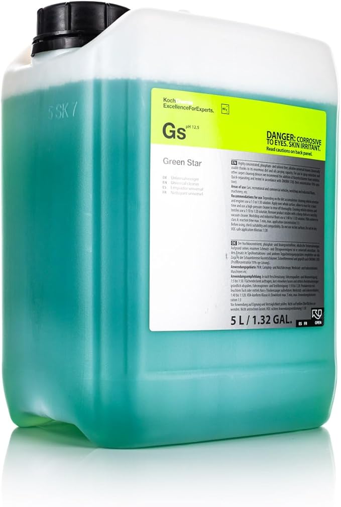 KOCHCHEMIE Green Star - Highly Concentrated Universal Cleaner; NTA, Phosphate, and Solvent Free, Clean Auto Interiors an
