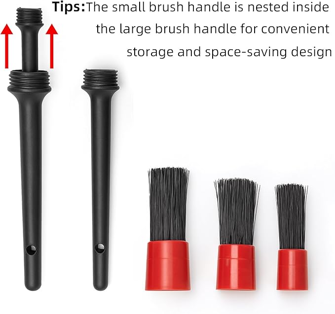 TICARVE 9Pcs Car Interior Detailing Kit - Car Cleaning Brushes, Universal Gel, Microfiber Towel and Storage Bag for Dashboard, Air Vents, Keyboard & Electronics