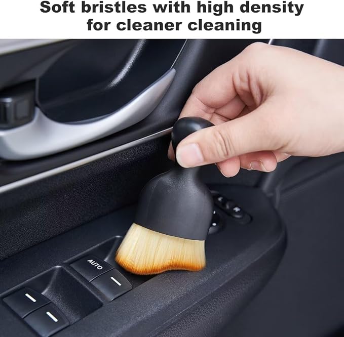 Car Interior and Exterior Soft bristles Detail dust Brush Interior dusting Brush Dashboard Cleaning Brush Home Office Computer Keyboard dusting Tools+ Double-Sided Suede Cleaning Towel
