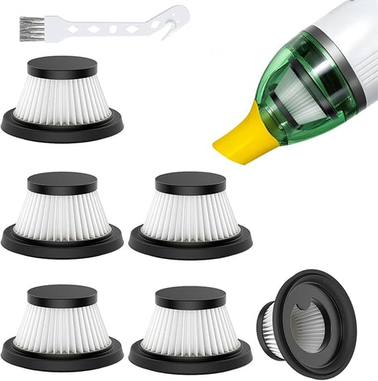 6 Pack Vacuum Filter Replacement Compatible with Compact Cordless Vacuum Cleaner as Seen on TV, Washable and Reusable Vac Replacement Parts