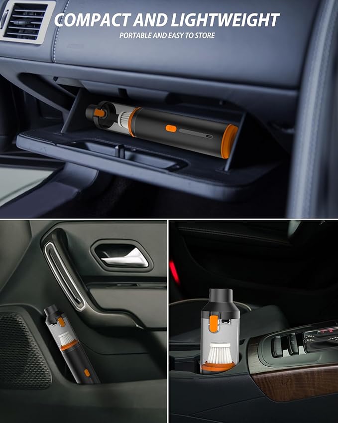 Car Vacuum 19000Pa Powerful Suction, Cordless Handheld Vacuum Cleaner & Air Duster, Portable Hand Held Mini Vacuum Rechargeable for Car, Home & Office