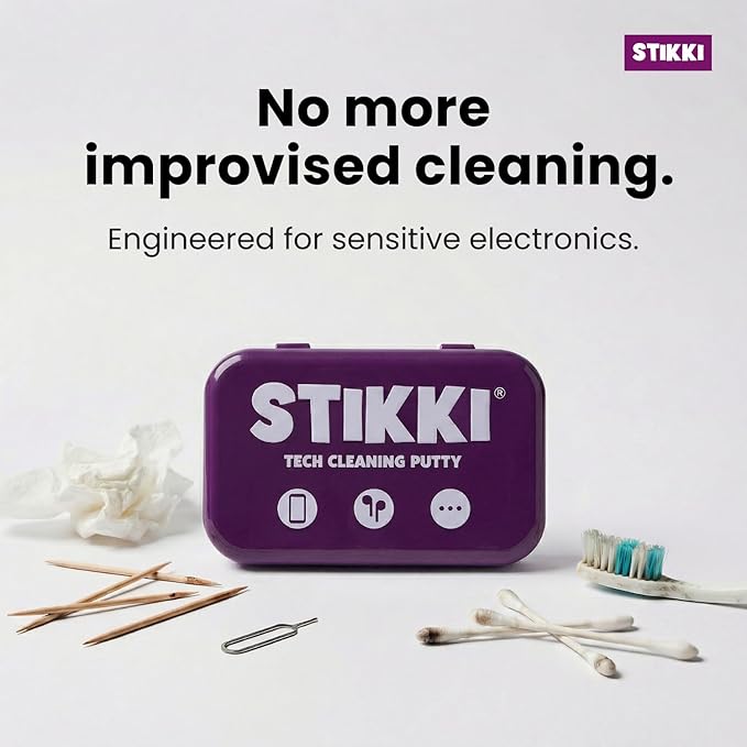 STIKKI Cleaning Putty for Electronics – Earbud & Phone Cleaning Kit with Precision Tools – Cleaner Kit & Charging Port Cleaning Compatible with iPhone & AirPod – Device Maintenance and Repair Kit