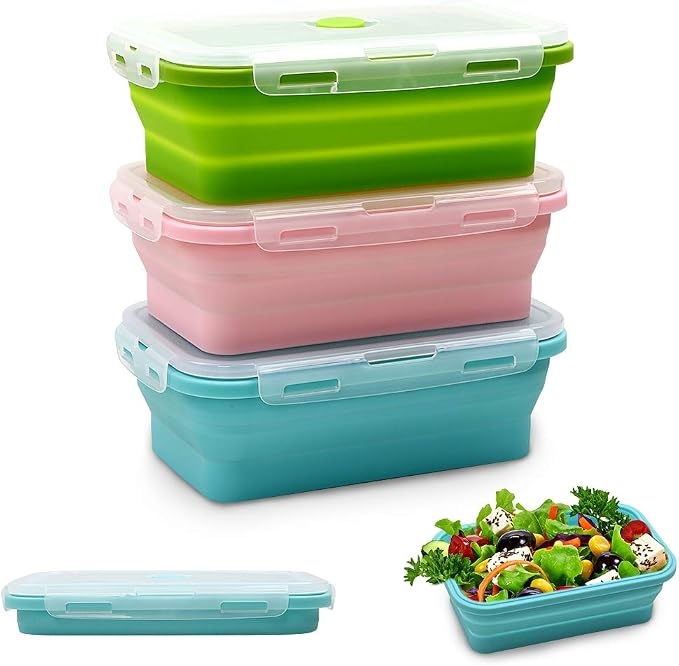 Alimat PluS 3 Pack 27oz Silicone Collapsible Food Storage Containers