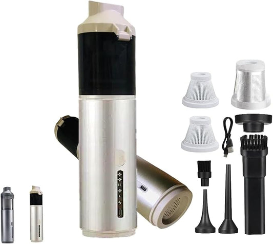 Portable Cordless Car Vacuum Cleaner Suction Power 19000Pa with Brushless Motor, Handheld Mini Vacuum Cleaner with Multiple Attachments, 3 Suction Modes,Rechargeable (Golden)