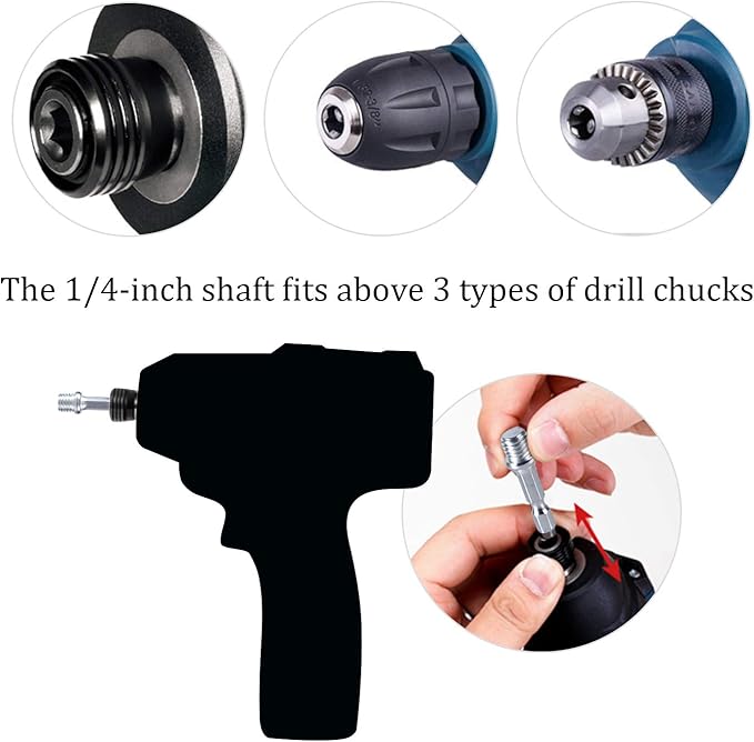 Kichwit 4 Inch Drill Power Brush Tile Scrubber Scouring Pads Cleaning Kit, Includes Attachment, Heavy Duty Household Cleaning Tool (Drill NOT Included)