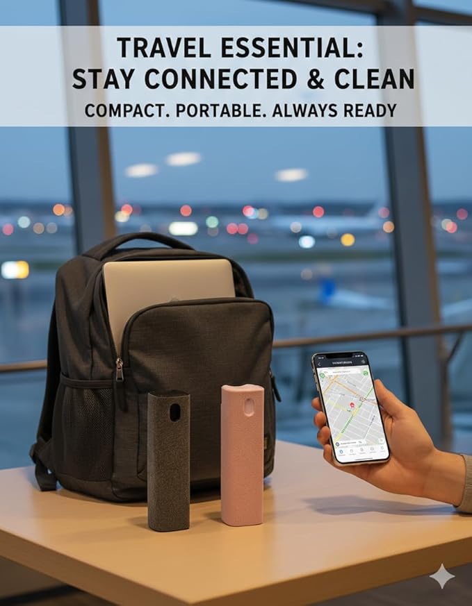 Car Screen Cleaner Touch Screen Cleaner Spray and Wipe Screen Cleaner for Car Display,iPad,MacBook and More,Laptop Computer Screen Cleaner,Travel Cleaning Kit (2 Units)