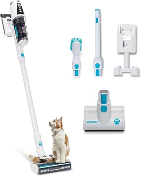 Simplicity Vacuums S67 Pet Bundle, Cordless Stick Vacuum Cleaner and Motorized Pets Upholstery Tool, Tackle Dog Hair and