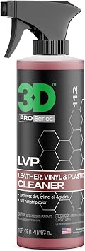 3D LVP Interior Cleaner - Removes Dirt, Grime, Grease, Oil & Stains from Leather, Vinyl & Plastic - Great for Seats, Ste