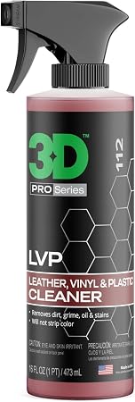 3D LVP Interior Cleaner - Removes Dirt, Grime, Grease, Oil & Stains from Leather, Vinyl & Plastic - Great for Seats, Ste