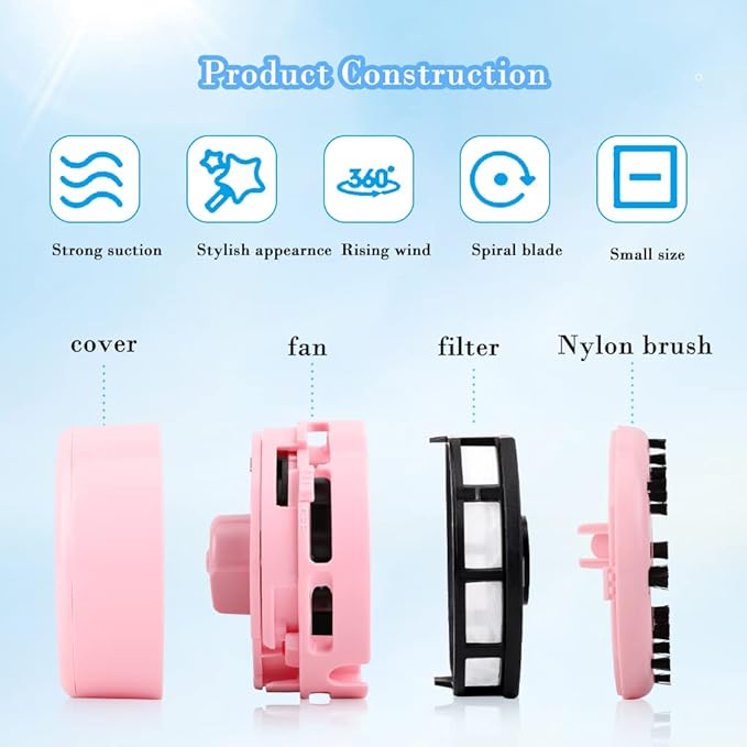 Mini Desk Vacuum Cleaner,Table Crumb Sweeper,Pink Desk Accessories,Portable Cleaning for Home, Office, Cars,Pet Hairs