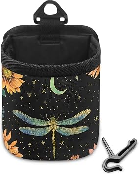 Dragonfly Sunflower Starry Night Print Car Air Vent Storage Hanging Bag Organizer Pocket Car Mount Phone Holder Air Vent