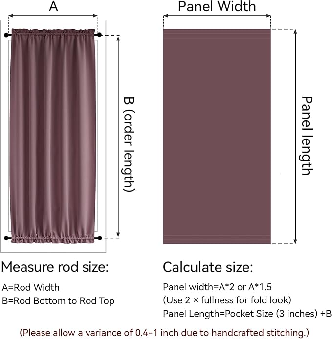 Vatge Narrow Window Curtains Privacy Door Curtain for Doorways Thermal Insulated Rod Pocket Door Window Curtain, 1 Panel, W25 x L72, Nostalgia Rose