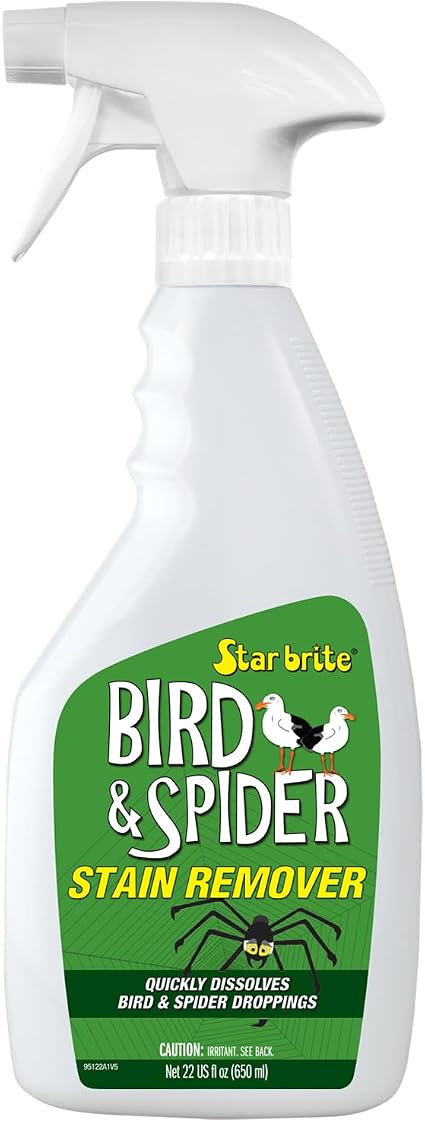 STAR BRITE Spider & Bird Stain Remover Spray - Quickly Dissolve Bird Droppings & Clean up Spider Mess - Won't Remove Pol