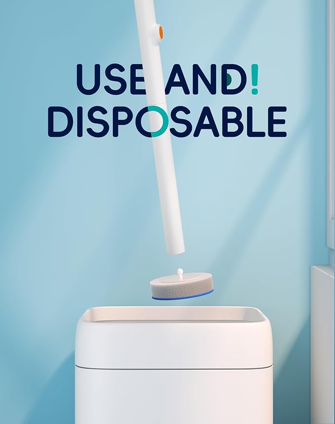 Disposable Toilet Cleaning System - Toilet Wand Kit with 36 High-Performance Refills, Wall Mounted Brush and Holder for Deep Cleaning Bathroom (Brush + 36 Refills)