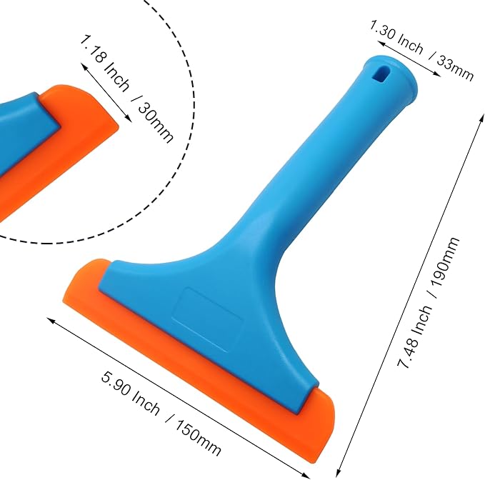 6 Inch Car Window Squeegee, Auto & Shower Squeegee - Blue Handle