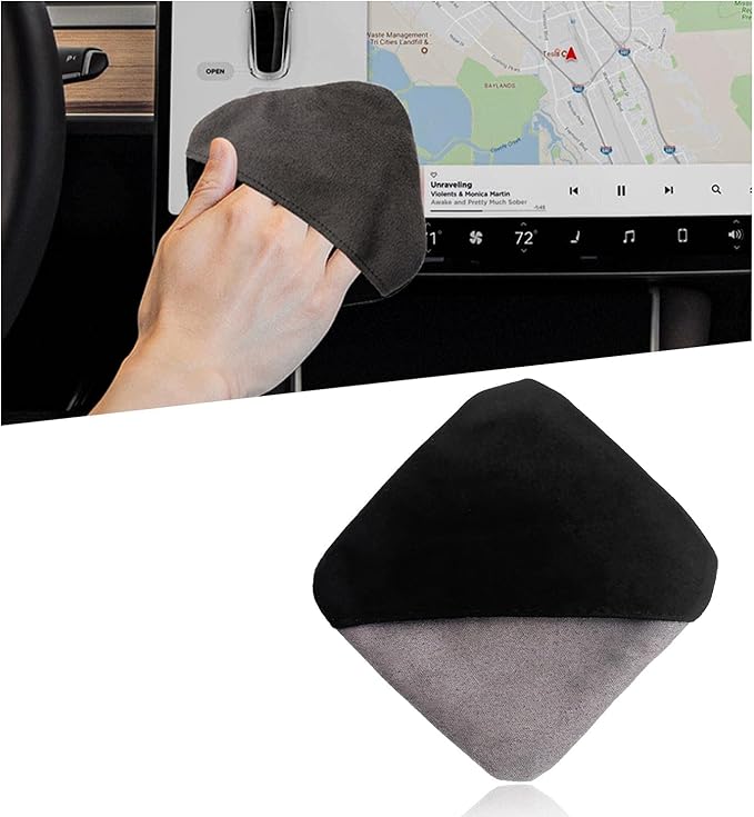 Car Screen Cleaner, Square Microfiber Cloth Non-Scratch Auto Touchscreen Cleaning Wipes, Foldable Touch Screen Pad Universal Cleaning Tool for Vehicle Dashboard Display (Square)