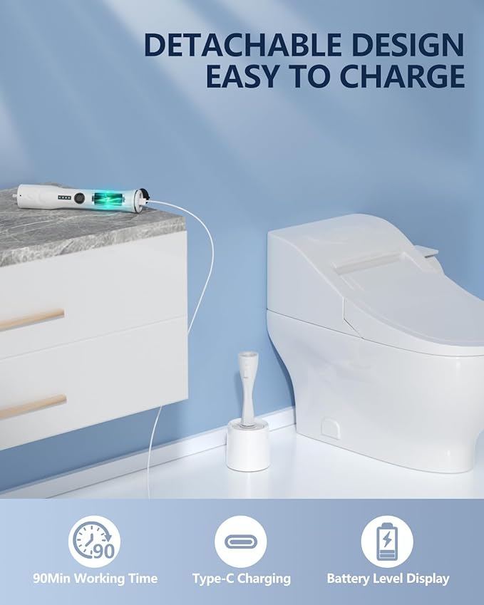 Electric Toilet Brush and Holder Set, Leebein 8 in 1 Electric Toilet Bowl Cleaning Kit with 8 Replaceable Brushes, Hard Nylon Brush and Soft Silicone Brush, 6 Refills Disposable Cleaner Brush
