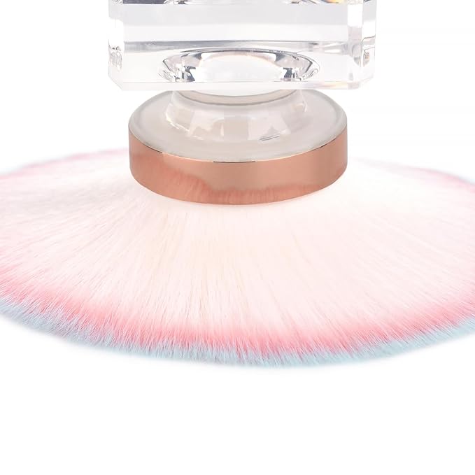 KADS Nail Dust Brush - Flower Shape Crystal Base Nail Cleaning Tool - Manicure & Pedicure Brush - Pink Mushroom Shape