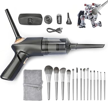 Model Cleaning kit/4-in-1 Portable Car Vacuum & Precision Makeup Brush Set for Action Figures, Statues & Collectibles – 