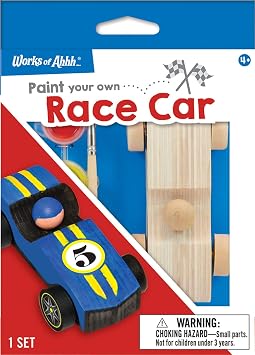 Works of Ahhh Mini Craft Set - Race Car Build & Paint Family Craft Set