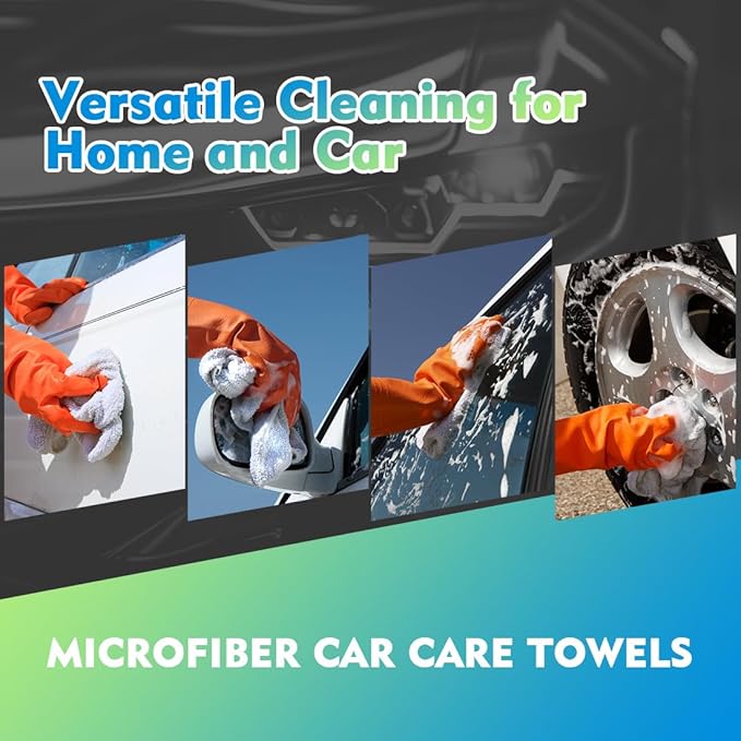 HOMEXCEL White Microfiber Cleaning Cloth 6 Pack 12.5 x 12.5 inch Microfiber Towels for Cars Ultra Absorbent Car Washing Cloth Lint Free Streak Free Cleaning Rags for Car Kitchen Window