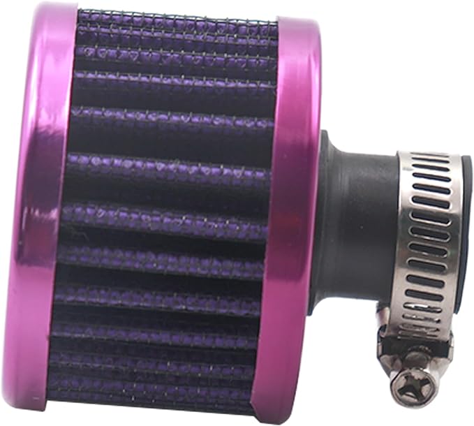 12mm Air Filter Cold Air Intake Filter Breather Turbo Vent Air Intake Filter Cleaner Red Universal for car and Motorcycle (2pcs Air Filter)