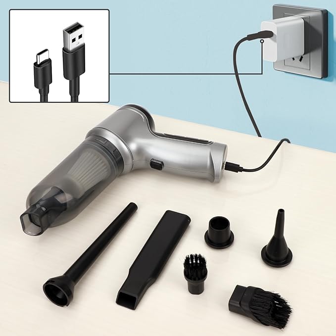 Car Vacuum Cleaner Cordless, 3 in 1 Handheld Vacuums Brushless Motor High Power 12500PA Compressed Air Dusters Cordless Vacuum Cleaners for Car Home