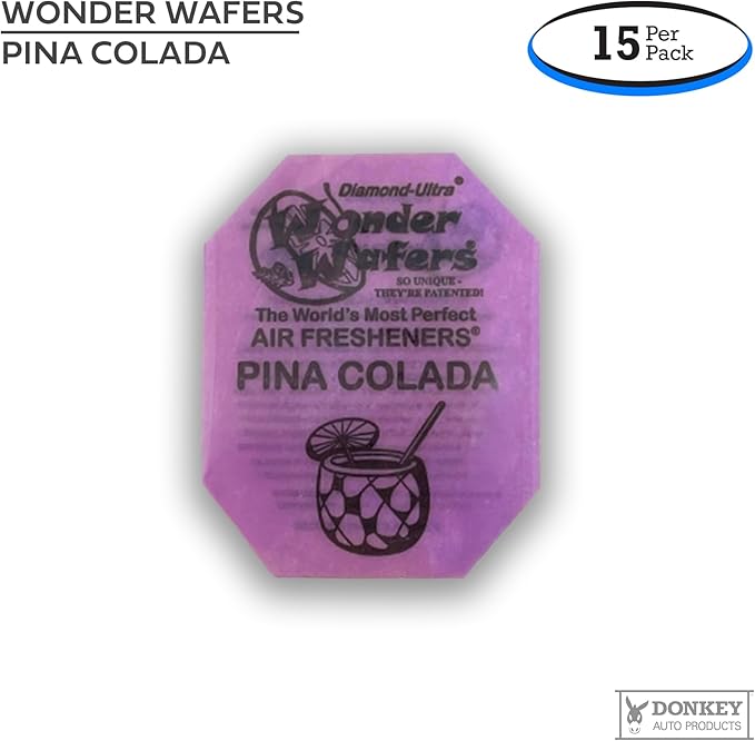 Wonder Wafers - Diamond-Ultra Scented Car Air Fresheners - Individually Wrapped (15 Per Pack) (Pina Colada)