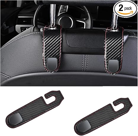 Bittwee 2PCS Car Headrest Hook, Leather Automotive Back Seat Hanger Holder Hooks Storage Organizer for Purse Drink Groce