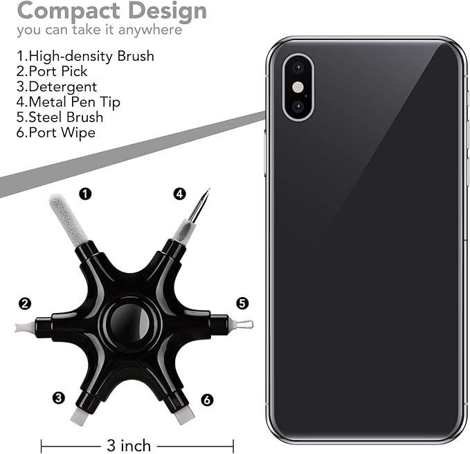Tassmpitor for iPhone Cleaning Kit Port Cleaner, Repair and Restore Tool for iPad Pro Watch Cell Phone Charging Port, Lightning Charger Cables Speaker Airpod Cleaning Putty Dust for All Devices