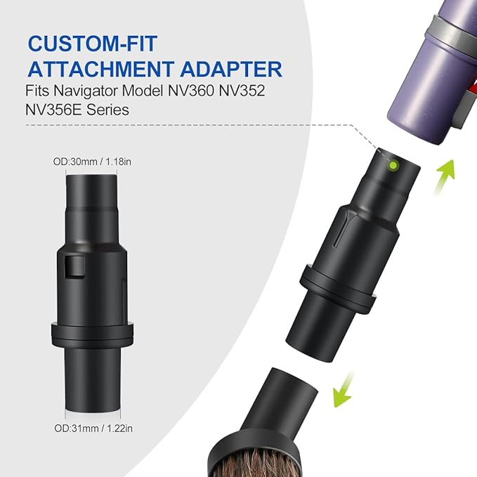 LANMU 1 1/4" Vacuum Attachments Compatible with Shark Navigator Lift-Away NV360 NV352 NV356E, NV501 & Rocket HV301 HV322 Vacuum, Accessories Kit with Adapter for Home, Car Interior Cleaning