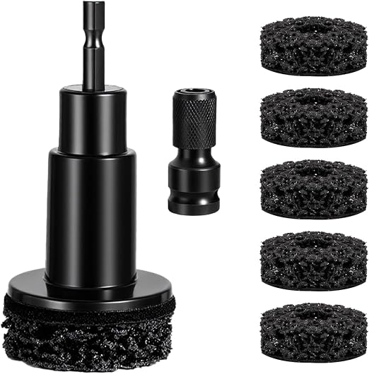 Wheel Hub Cleaning Tool Kit,Hub Cleaner Resurfacing Kit Includes 5 Pads,Quick Rust Removal for Lug Studs and Rotors,Fits