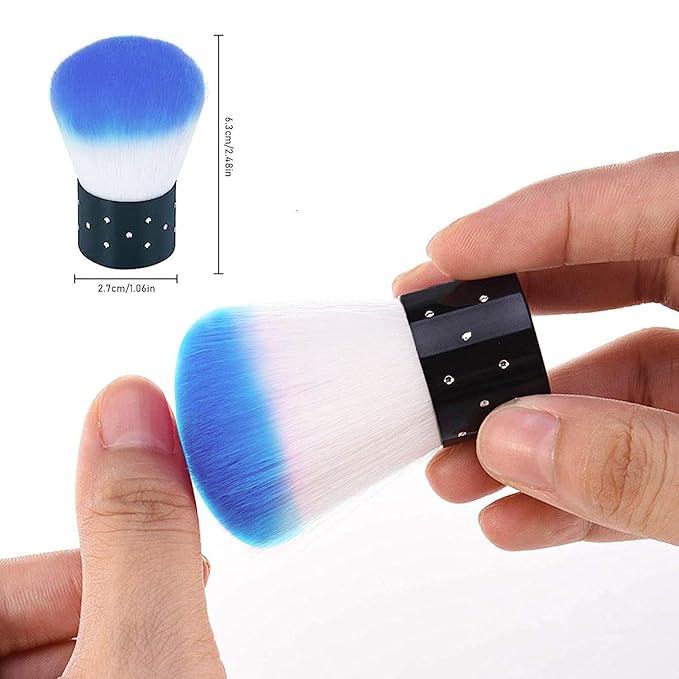19Pcs Blue Nail Art Brush Set, Nail Brushes Kit with Acrylic Nail Brush, Gel Polish Brushes, Dotting Tools, Nail Dust Brush, Manicure Tool for Acrylic Powder Application, Sculpting & Cleaning