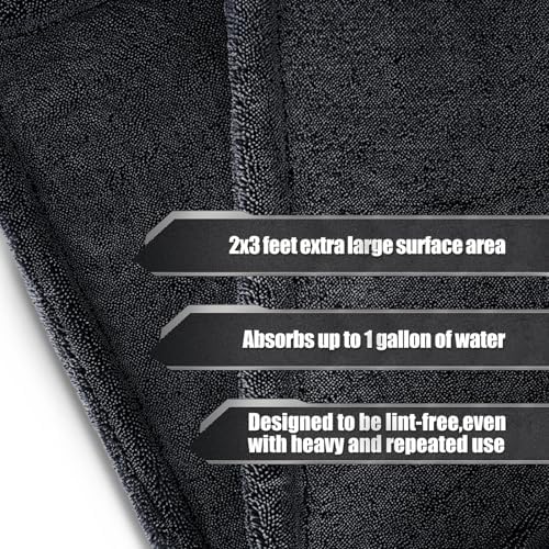 Microfiber Car Drying Towel 24"x36", 1400GSM Twisted Loop Super Absorbent
