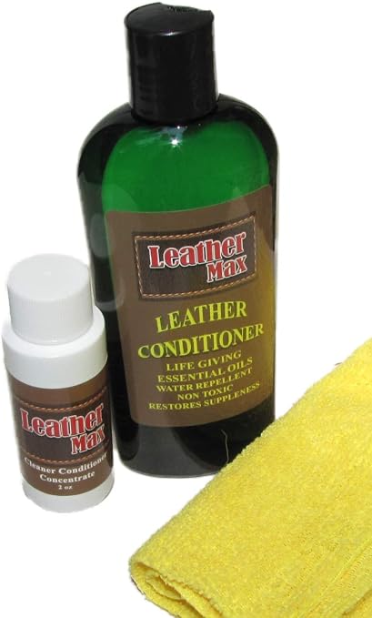 Leather Max Leather Conditioner Kit Best Essential Oils for Use on Leather Apparel, Furniture, Auto Interiors, Shoes, Ba