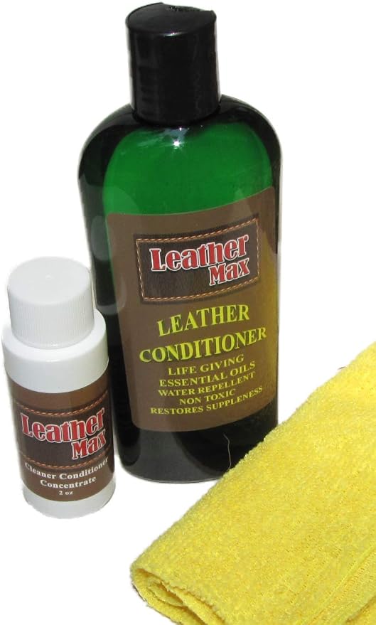 Leather Max Leather Conditioner Kit Best Essential Oils for Use on Leather Apparel, Furniture, Auto Interiors, Shoes, Ba