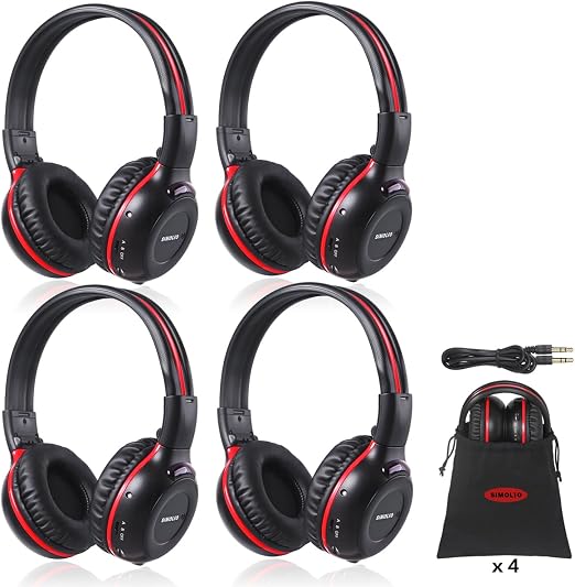 SIMOLIO Two Channel Infrared Headphones for Honda Odyssey, Pilot, uConnect VES, Chrysler Pacifica, Town and Country, GMC