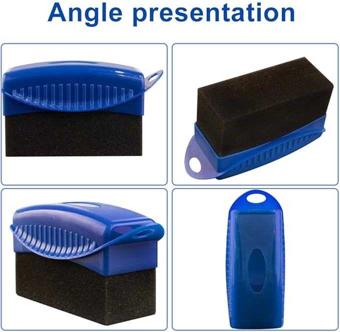 Tire Dressing Applicator, 3 Pieces Tire Shine Applicator with Lid, Reusable Tire Sponge Applicator for Car Truck Tires Waxing Polishing Cleaning
