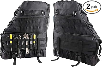 Roll Bar Storage Bag Cage for Jeep Wrangler JK JL CJ TJ Rubicon 4-Door with Multi-Pockets Tool Kits Bottle Drink Phone T