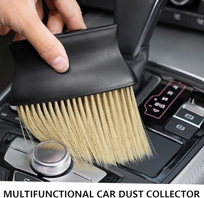Ziciner Car Interior Detailing Brush, Ultra-Soft Auto Hair Bristles Removal Dust Collectors, Universal Vehicle Interior Cleaning Dashboard, Air Conditioner Vent etc Tool Accessory (1PC, Yellow)