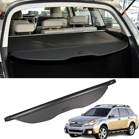 for Subaru Outback Cargo Cover Manual Tailgate 2010 2011 2012 2013 2014 Black Retractable SUV Interior Rear Trunk Cover