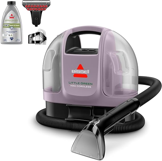 BISSELL Little Green Mini Cordless Portable Carpet and Upholstery Deep Cleaner, Car/Auto Detailer, with HydroRinse Self-
