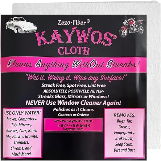 Kaywos Cloth Premium Microfiber Cleaning Cloth - Streak-Free Highly Absorbent Towels for Cars, Kitchen, Glass, and Autom