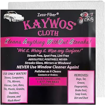 Kaywos Cloth Premium Microfiber Cleaning Cloth - Streak-Free Highly Absorbent Towels for Cars, Kitchen, Glass, and Autom