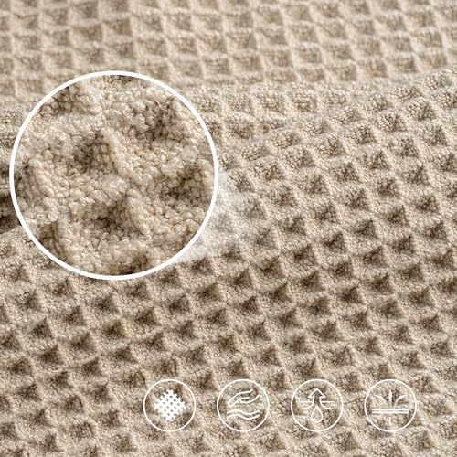430 GSM Poly Blend Microfiber Quick Dry Waffle Bath Towel, 30x60 in