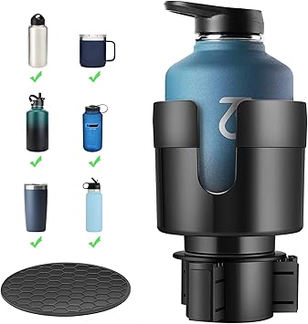 TYKOR Car Cup Holder Expander, Extender for Car with Adjustable Base