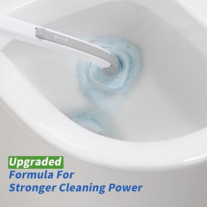 oshang Disposable Toilet Brush 2 Pack- Toilet Bowl Cleaner, Toilet Cleaning Supplies, Toilet Brush with Holder, 28 Refills for Deep Cleaning and Hygienic Bathroom Maintenance
